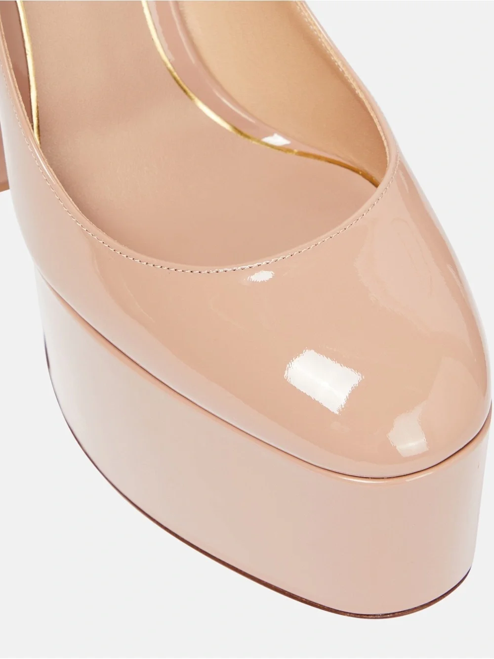 Valentino Tan-Go Patent Nude Platform Pumps - Size 9